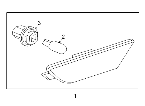 2004 Chevrolet SSR Front Lamps - Side Marker Lamps Socket Asm-Front Side Marker Lamp Diagram for 15215443