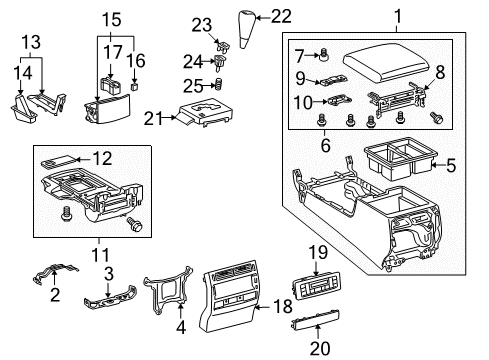 2008 Toyota Land Cruiser A/C & Heater Control Units Hinge Diagram for 58907-60060