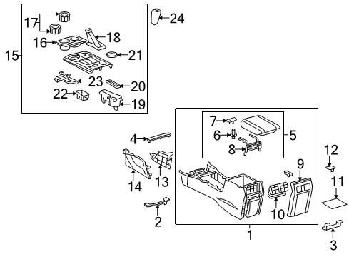 2010 Toyota 4Runner Center Console Shift Knob Diagram for 33504-60290-C0