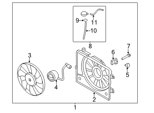 2020 Hyundai Accent Cooling System, Radiator, Water Pump, Cooling Fan Hose-Radiator Reserve Diagram for 25443C8050