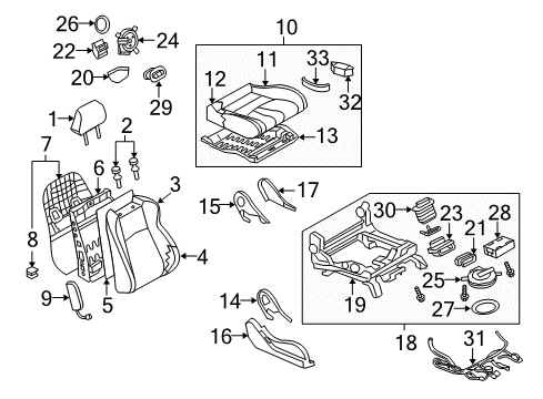 2016 Nissan 370Z Passenger Seat Components Cushion Assy-Front Seat Diagram for 87300-1TG1C