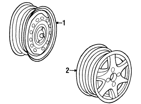 1996 Honda Accord Wheels Disk, Wheel (15X6Jj) Diagram for 42700-SV7-A01
