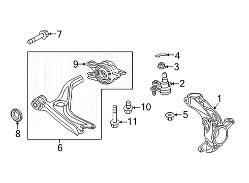 2022 Honda Civic Front Suspension Components JOINT, FR- BALL Diagram for 51220-T20-A02