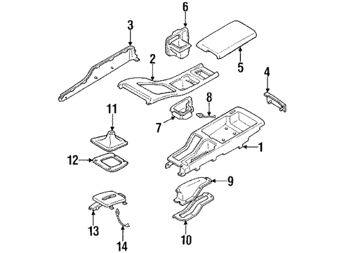1993 Nissan 300ZX Console Body-Console Diagram for 96911-46P00