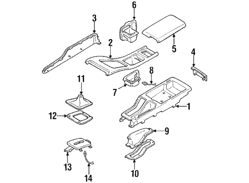 1990 Nissan 300ZX Console Bulb Diagram for 68830-01P00