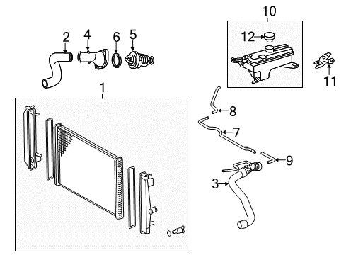 2013 Toyota RAV4 Radiator & Components Radiator Assembly Diagram for 16410-AZ004