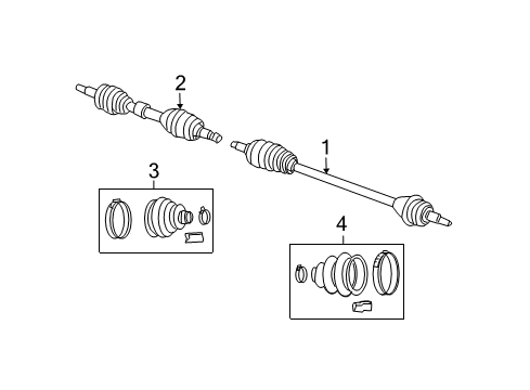 2007 Chrysler Pacifica Drive Axles - Front Front Drive Shaft Diagram for 68068672AA