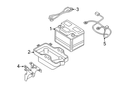 2007 Ford Escape Battery Battery Cable Diagram for 5L8Z-14300-AA