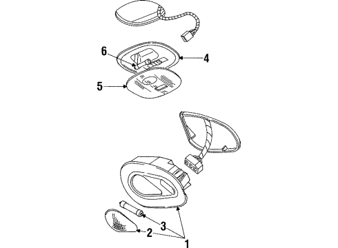 2000 Lincoln Navigator Interior Lamps Overhead Lamp Diagram for F85Z-13A702-AAE