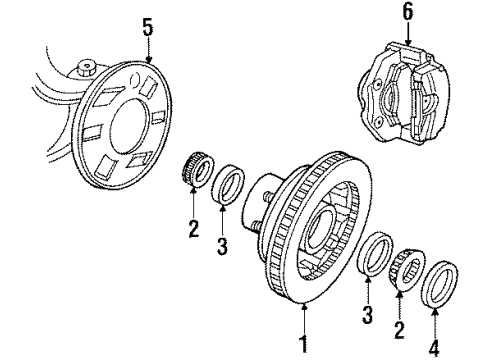 1985 Dodge Ramcharger Front Brakes Part Diagram for 4089274