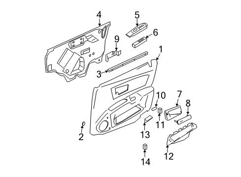 2003 Cadillac CTS Front Door Sealing Strip-Front Side Door Window Inner Diagram for 25771933