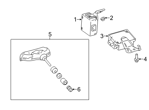 2013 Toyota Sienna Tire Pressure Monitoring TPMS Antenna Diagram for 89760-08020