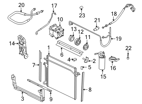 2005 Ford Ranger A/C Condenser, Compressor & Lines Field Assembly Diagram for F1OZ-19D798-A