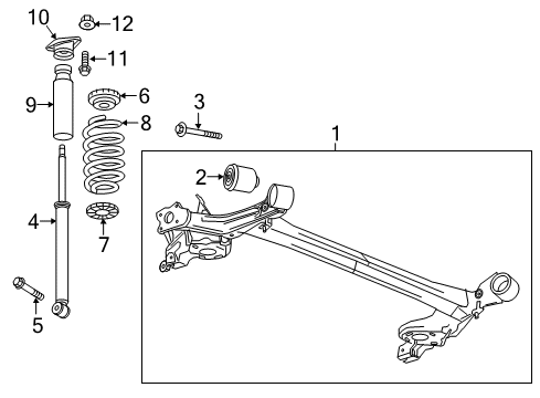 2022 Chevrolet Spark Rear Suspension Axle Beam Diagram for 95374372