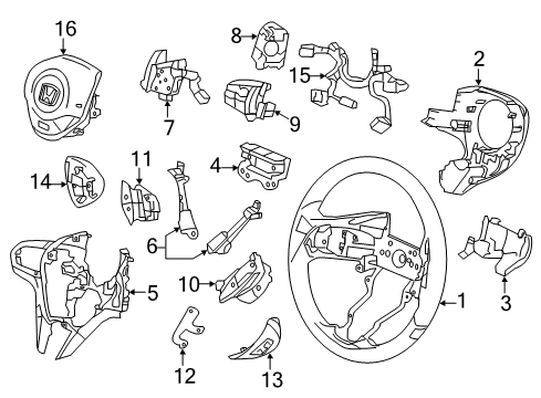 2012 Honda CR-Z Cruise Control System Switch Assembly, Audio Remote Diagram for 35880-SZT-A01