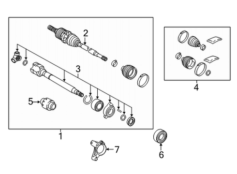 2022 Toyota Venza Drive Axles - Front Outer Joint Diagram for 43470-80482