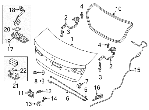 2017 Hyundai Elantra Trunk Lid Striker Assembly-Trunk Lid Diagram for 81210F2000