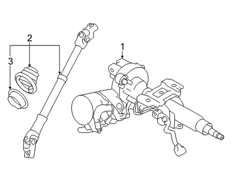 2022 Toyota GR86 Steering Column Assembly Steering Column Nut Diagram for SU003-00545