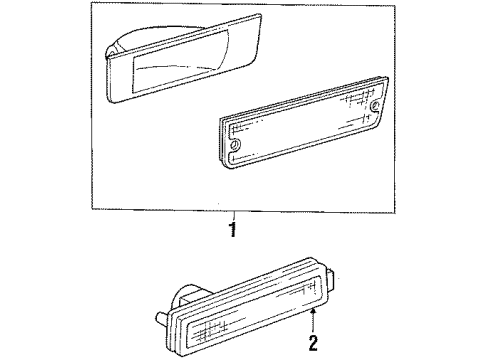 1992 Plymouth Sundance Side Marker & Signal Lamps Lamp Front Bumper T/SIG Diagram for 4399808