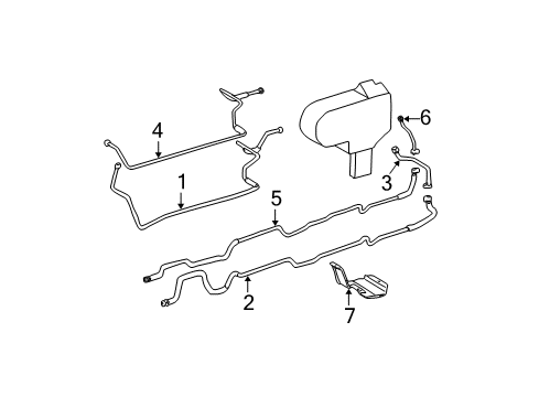 1998 Toyota Sienna Rear A/C Lines AC Line Diagram for 88715-08060