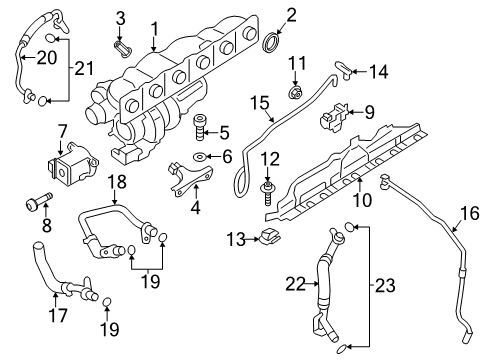 2016 BMW X4 Exhaust Manifold Turbo Charger Diagram for 11658663045