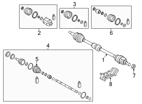 2014 Kia Rio Drive Axles - Front Joint Kit-Front Axle Differential Diagram for 495821W100