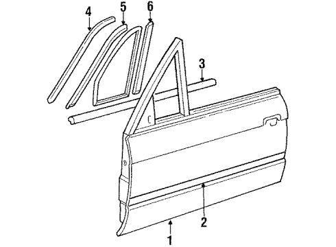 1991 BMW 318i Front Door Covering Upper Left Diagram for 51321922773