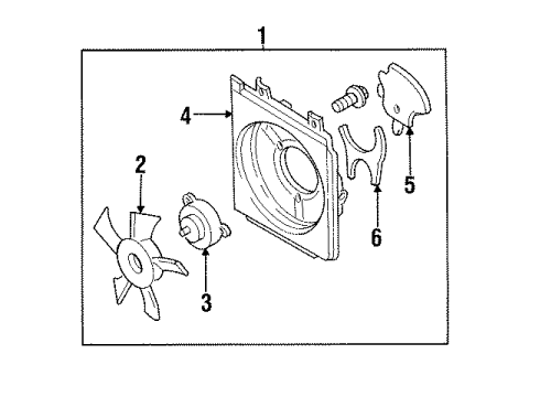 1993 Nissan Sentra Cooling System, Radiator, Water Pump, Cooling Fan Shroud-Condenser Diagram for 92123-51C25