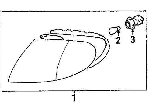 1996 Hyundai Elantra Bulbs Lamp Assembly-Front Combination, LH Diagram for 92301-29050