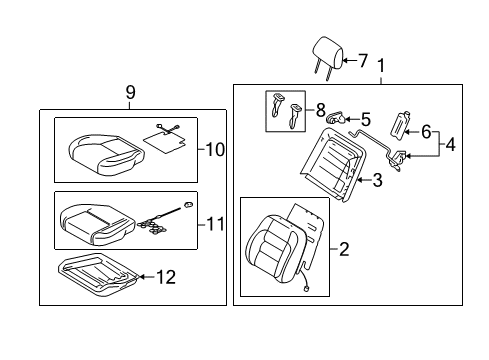 2003 Lexus GS300 Front Seat Components Back Assy, Front Seat, LH(For Separate Type) Diagram for 71070-30371-B2