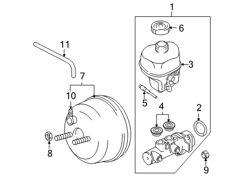 2011 Ram 3500 Hydraulic System Brake Mastr Cylinder Diagram for V1100888AA