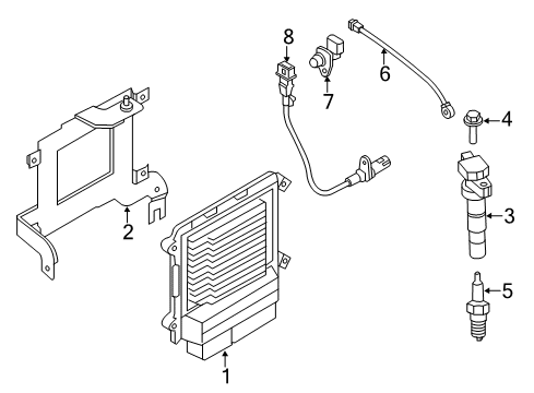 2017 Kia Sorento Powertrain Control Electronic Control Unit Diagram for 391002GTC7