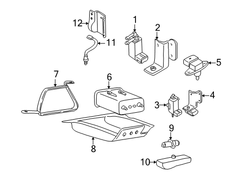 1999 Hyundai Sonata Emission Components Bracket-Solenoid Valve Diagram for 39462-38700