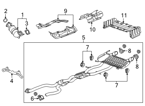 2019 Cadillac ATS Exhaust Components Muffler & Pipe Clamp Diagram for 22906770