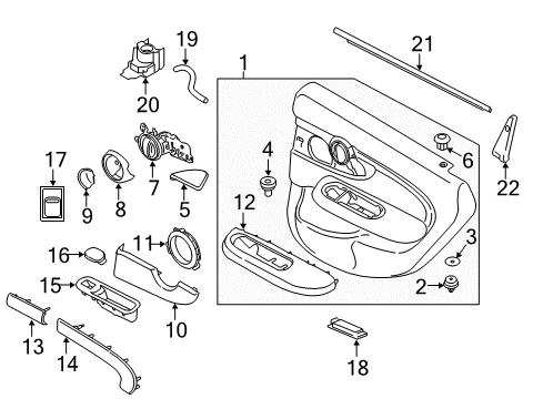 2018 Mini Cooper Clubman Rear Door Power Window Motor Rear Right Diagram for 67627354889