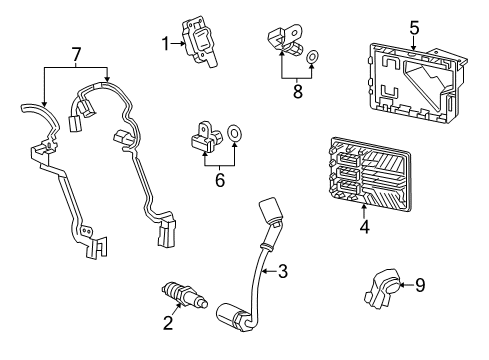 2016 Chevrolet Silverado 1500 Ignition System Plug Wire Set Diagram for 19431550