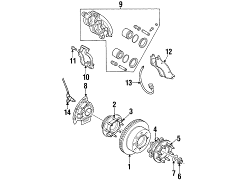 2002 Dodge Ram 3500 Rear Brakes Rear Wheel Hub Diagram for 52009839AA