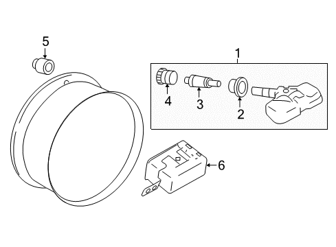 2017 Infiniti QX50 Tire Pressure Monitoring Antenna Tire Pressure Diagram for 40740-1NC2A