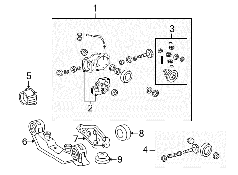 2006 Pontiac Vibe Axle & Differential - Rear Support, Differential Carrier Diagram for 88969218