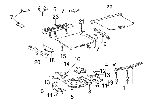 2005 Toyota Highlander Interior Trim - Rear Body Trim Board Diagram for 58410-48060-A0