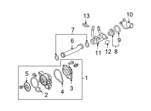 2008 Chevrolet Malibu Cooling System, Radiator, Water Pump, Cooling Fan Fan Shroud Diagram for 20757667