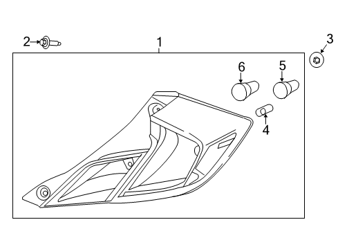2018 Honda Civic Bulbs Taillight Assy. R Diagram for 33500-TBG-A01