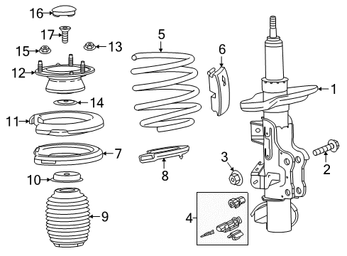 2018 Cadillac ATS Struts & Components - Front Coil Spring Diagram for 23167061