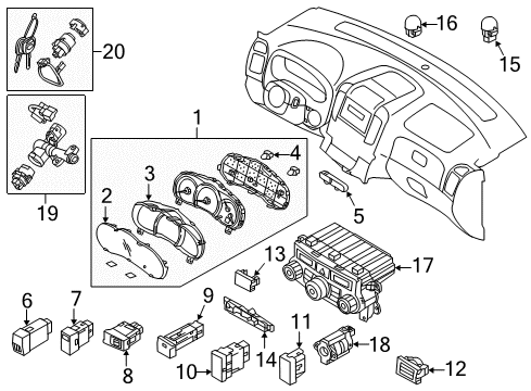 2014 Kia Sedona Switches Switch Assembly-Park Brake Diagram for 93830-4D000