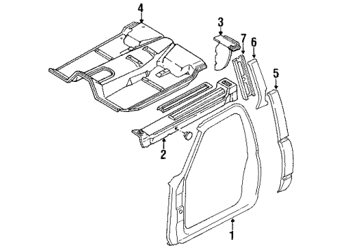 1991 GMC K3500 Rocker Panel, Side Panel, Floor, Uniside Panel Asm-Floor Diagram for 15705581