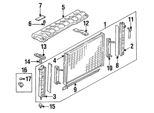 1995 Infiniti Q45 Radiator & Components Tank-Radiator, L Diagram for 21413-67U00