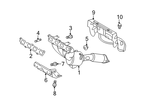 2015 Ford Fiesta Exhaust Manifold Manifold With Converter Stud Diagram for -W703540-S437