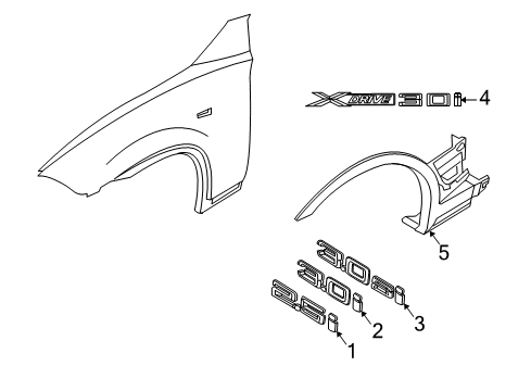 2005 BMW X3 Exterior Trim - Fender Cover, Wheel Arch, Front Right Diagram for 51770393496