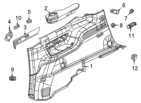 2022 Jeep Wagoneer Interior Trim - Quarter Panels Cargo Diagram for 6EM08DX9AA