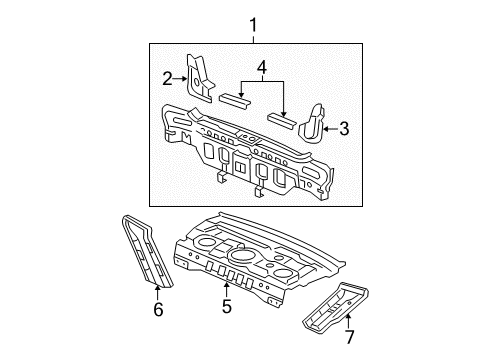 2004 Acura TL Rear Body Gusset, Left Rear Bulkhead Diagram for 66551-SEP-A01ZZ